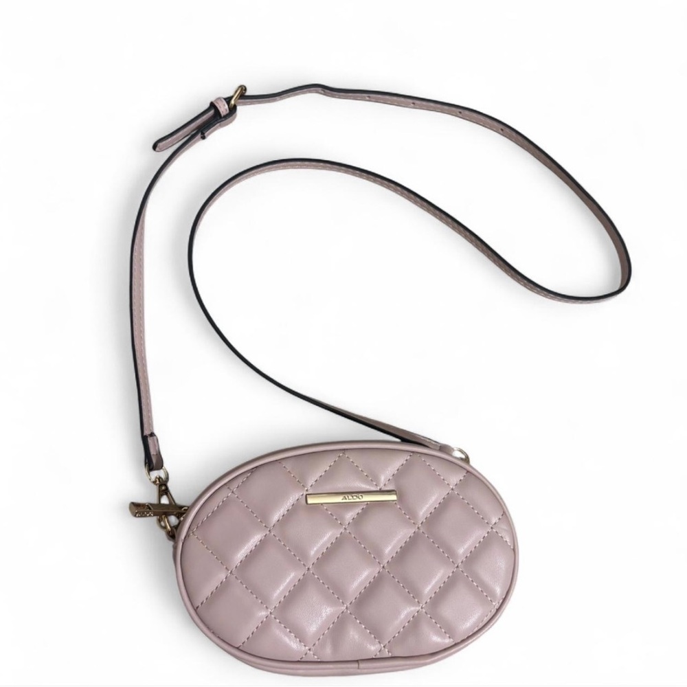 Aldo Blush Pink Quilted Oval Crossbody Bag and Belt Bag